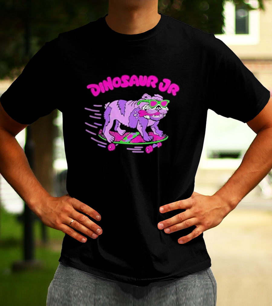 Dinosaur Jr Skateboard Bulldog Neon T-Shirt