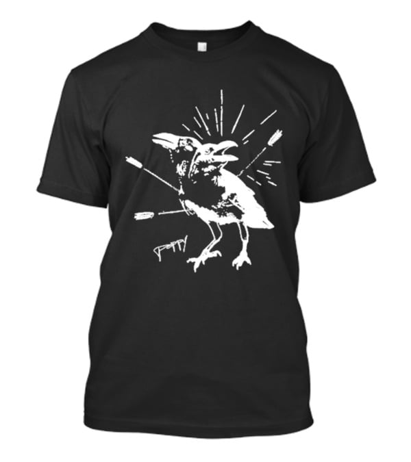 Impoppy Coward Birds Two-Headed Raven With Arrows T-Shirt