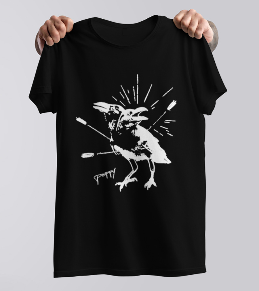 Impoppy Coward Birds Two-Headed Raven With Arrows T-Shirt