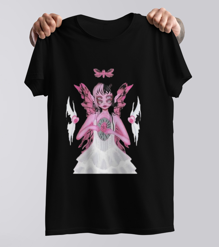 Melanie Martinez Portals Heart Pink Winged Character With Moth And Eyes T-Shirt