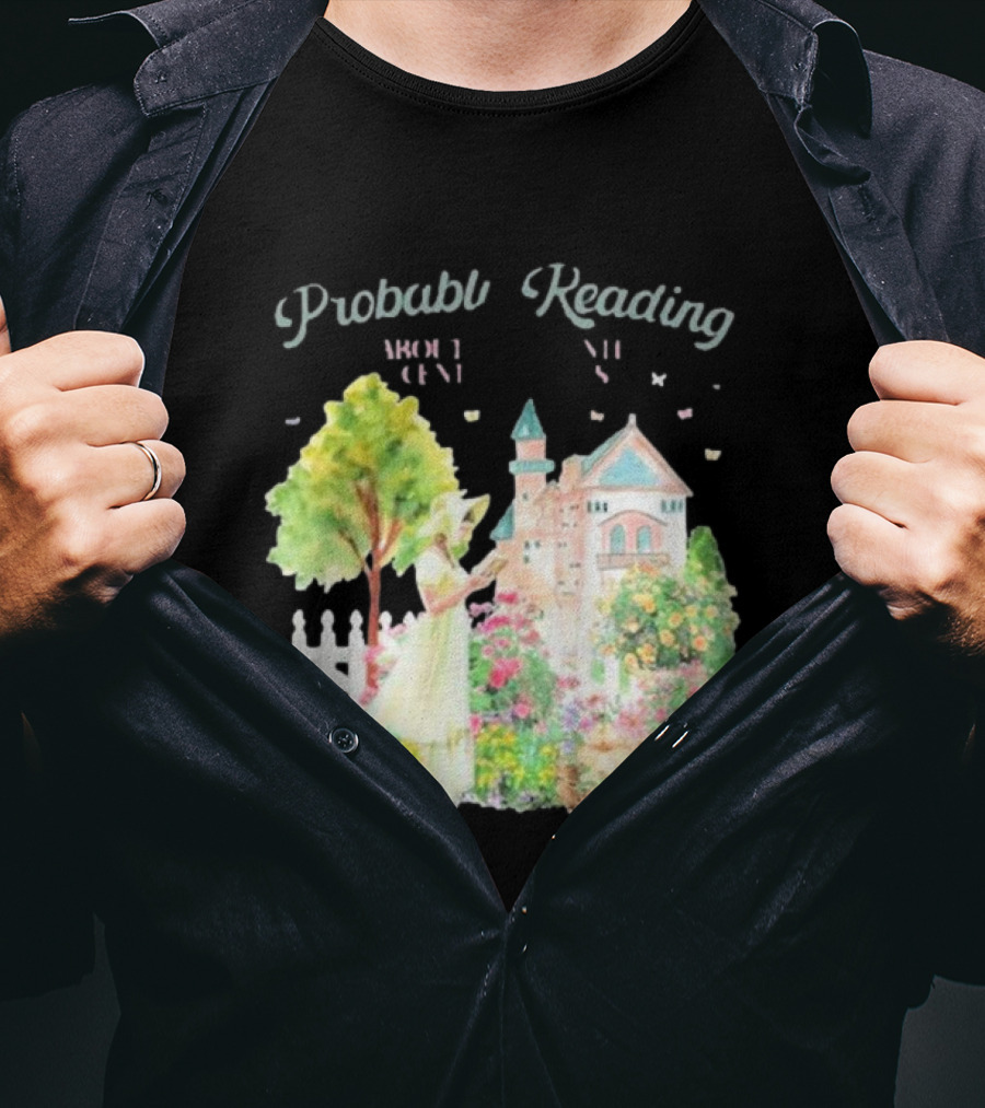 Opal And June Probably Reading About Dukes Victorian Garden Scene T-Shirt