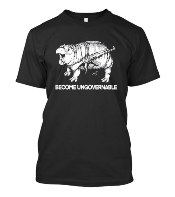 Punk With A Camera Moo Dang Become Ungovernable Hippopotamus With Weapon T-Shirt
