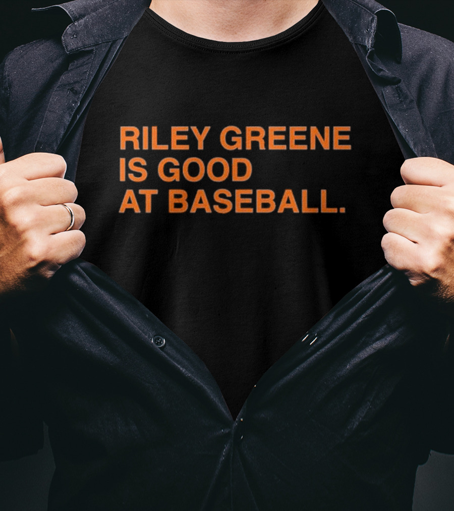 Riley Greene Is Good At Baseball Detroit Tigers Fan T-Shirt