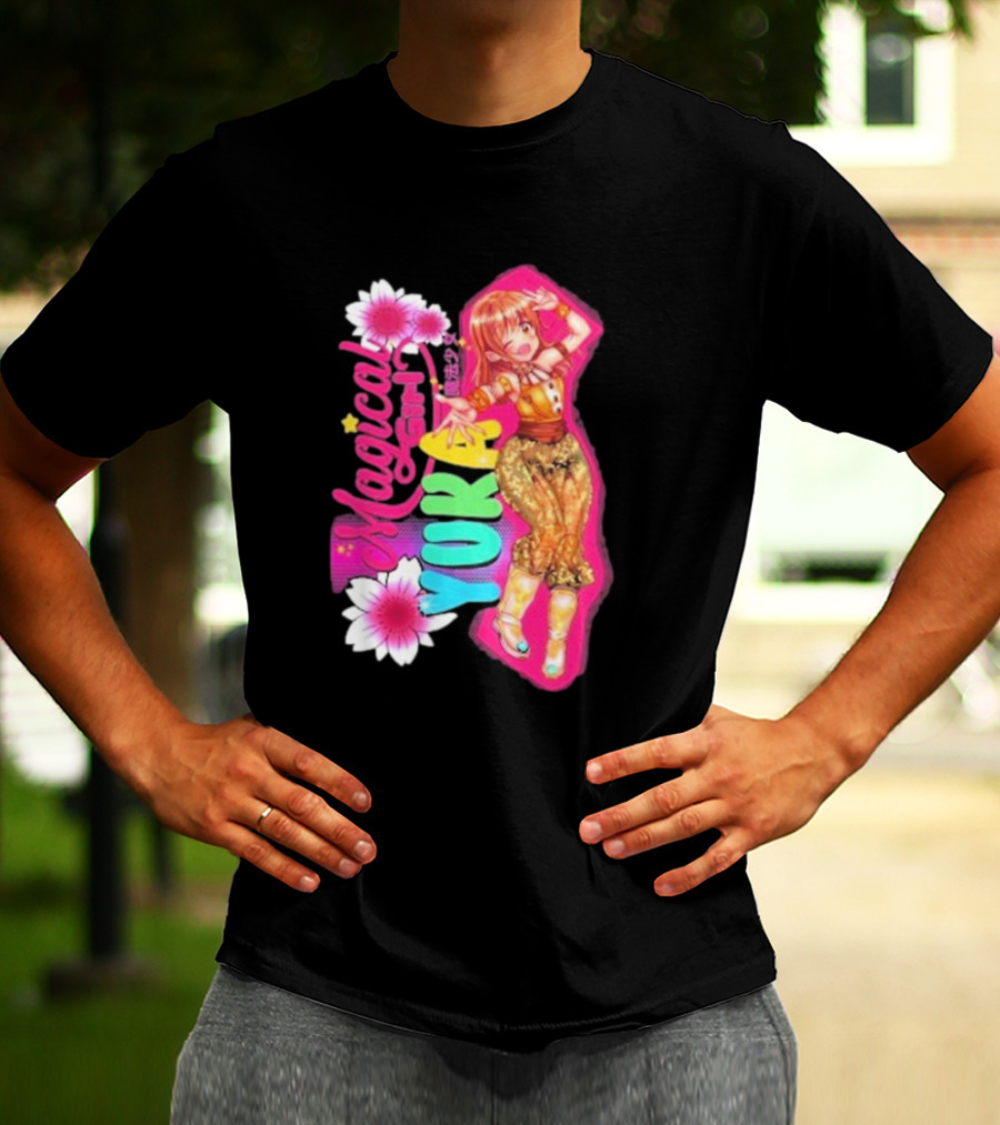 Magical Girl Yuka Sakazaki Vibrant Floral T-Shirt