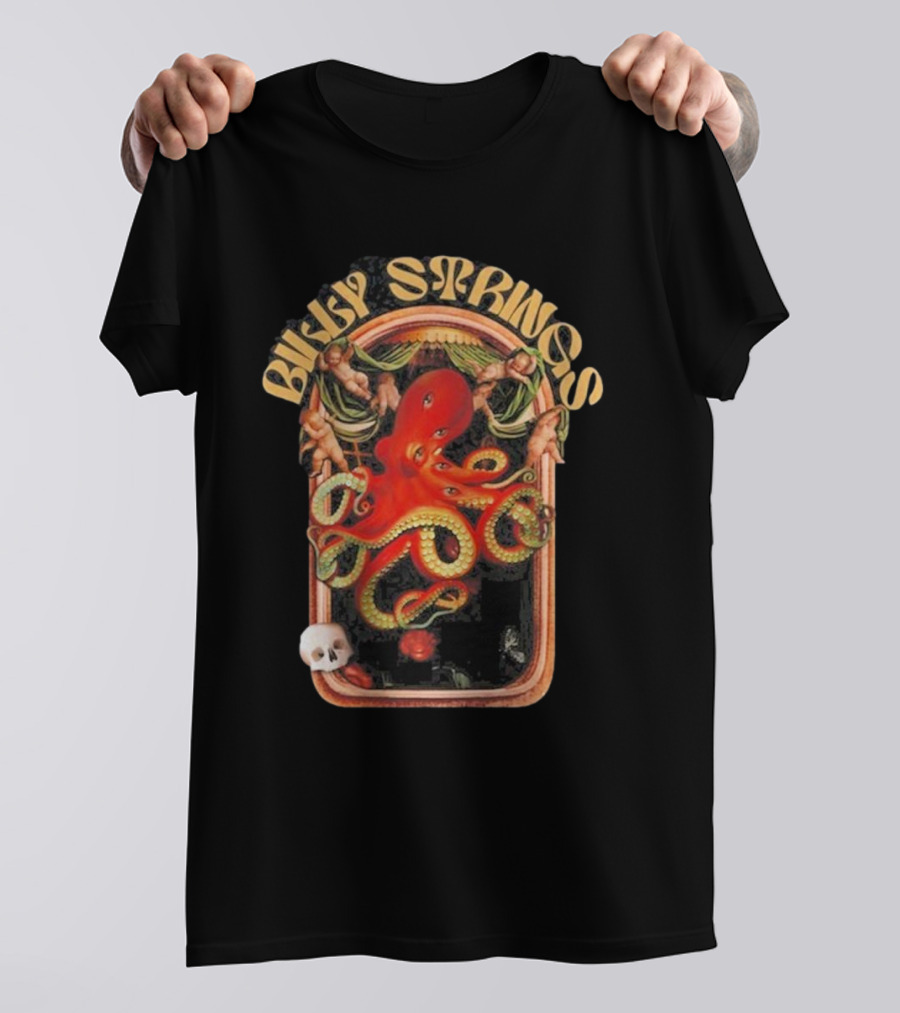 Billy Strings Octopus Psychedelic Skull Cherubs T-Shirt