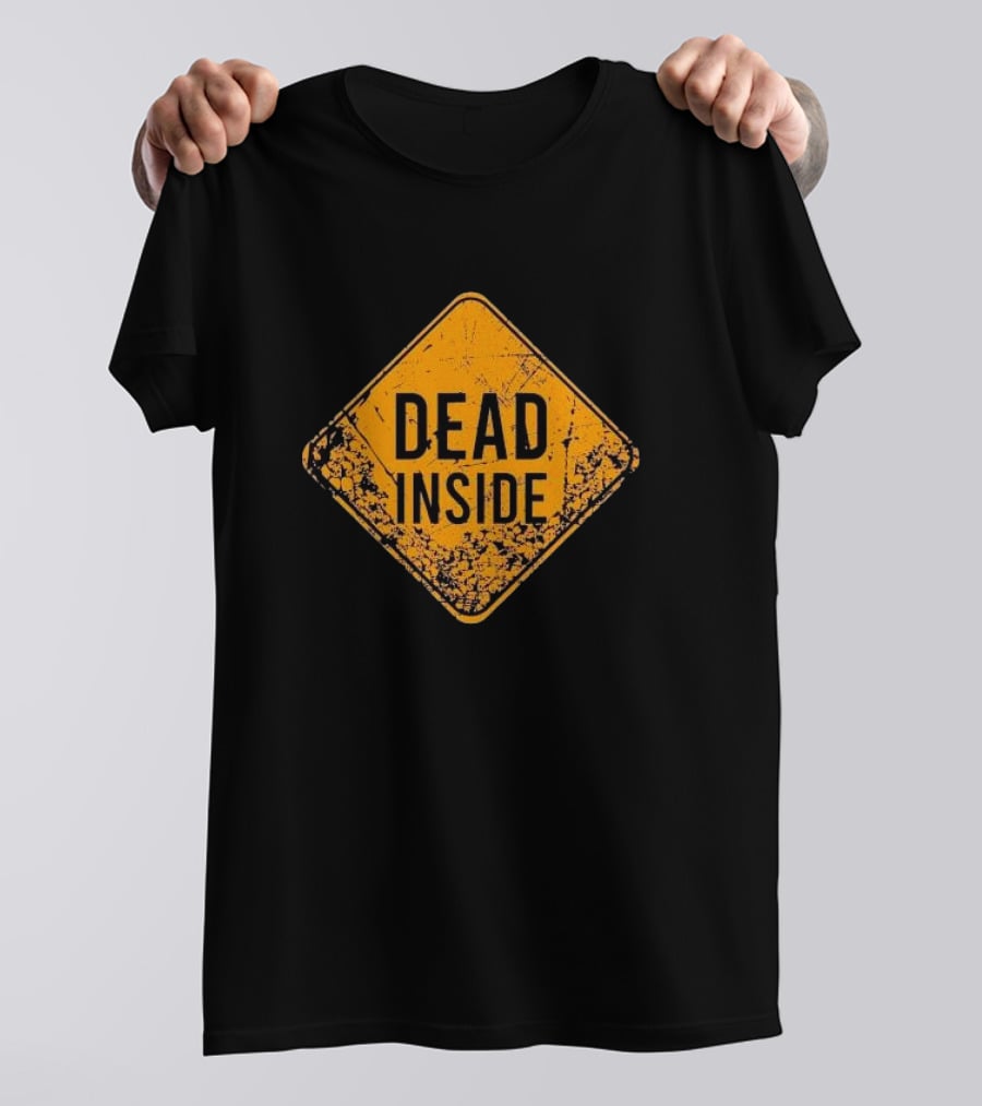 Dead Inside Distressed Warning Sign Patriotic T-Shirt