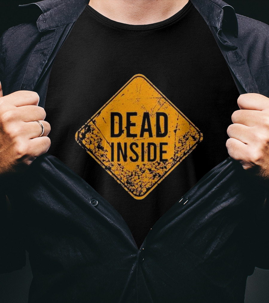 Dead Inside Distressed Warning Sign Patriotic T-Shirt
