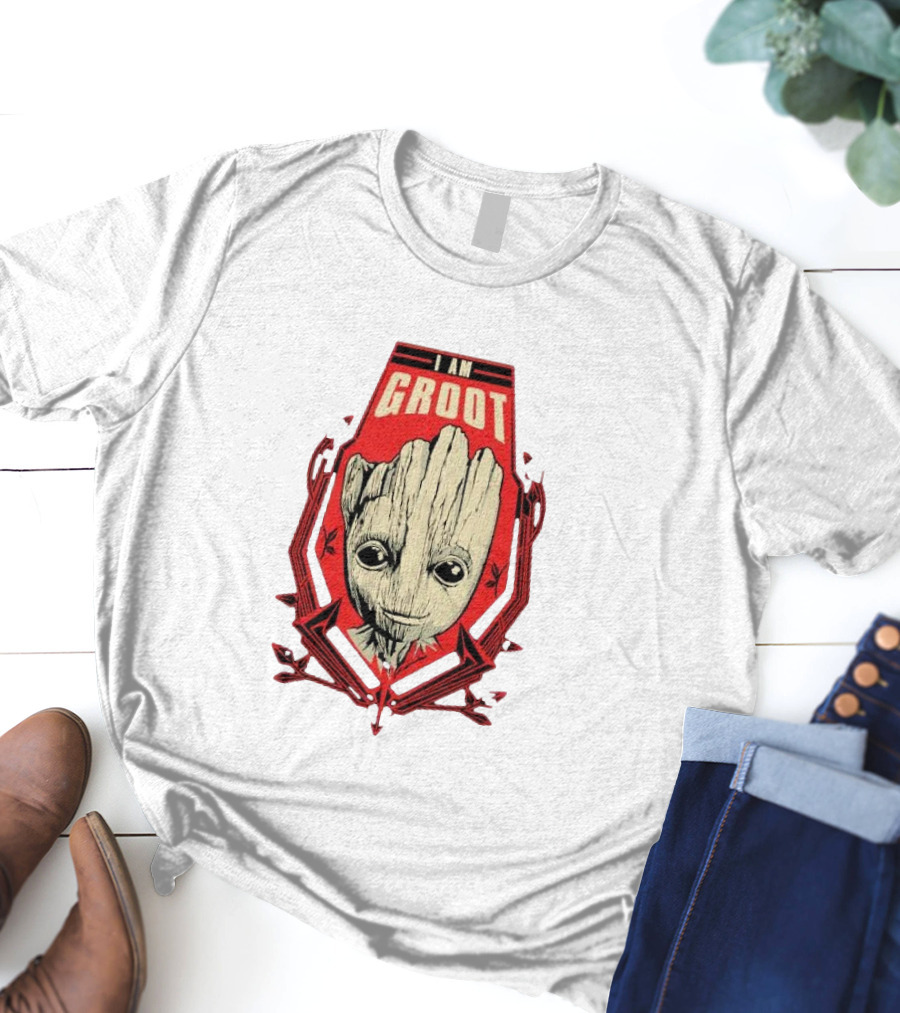 I Am Groot Shield Guardians Of The Galaxy Bravado T-Shirt