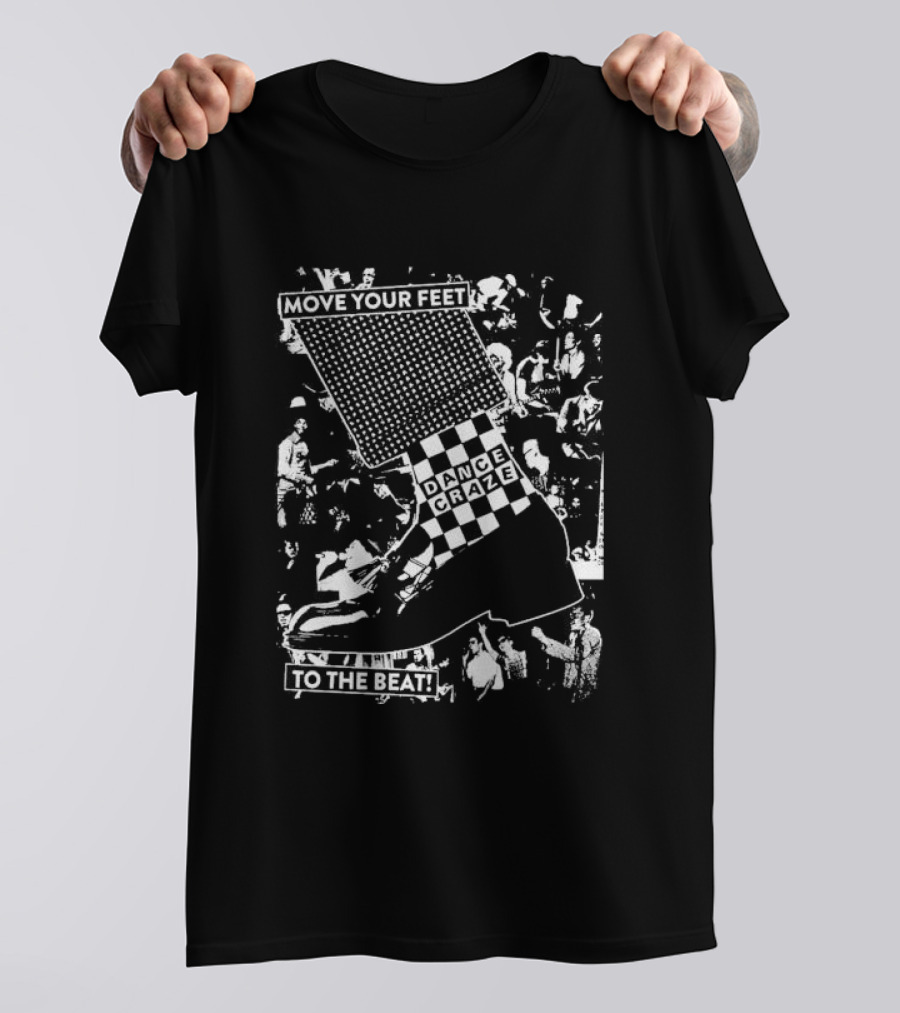 Move Your Feet Dance Craze To The Beat Checkered Ska T-Shirt