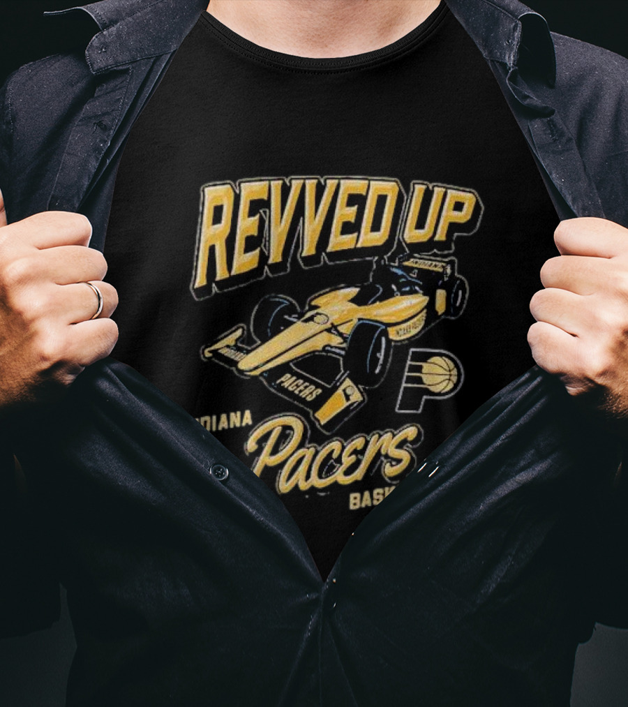 Revved Up Indiana Pacers Racing Car Basketball T-Shirt
