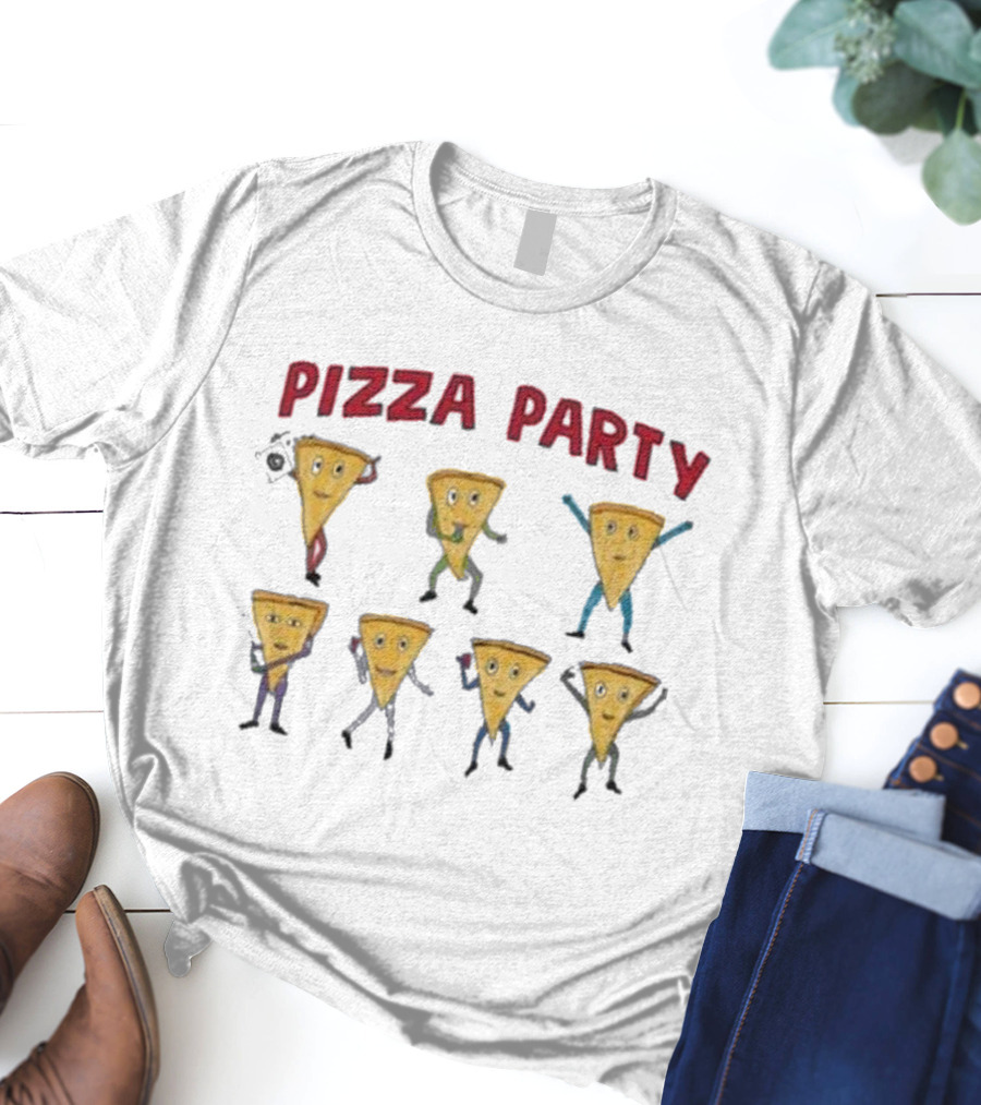Dave Portnoy Pizza Party Dancing Slice Characters T-Shirt