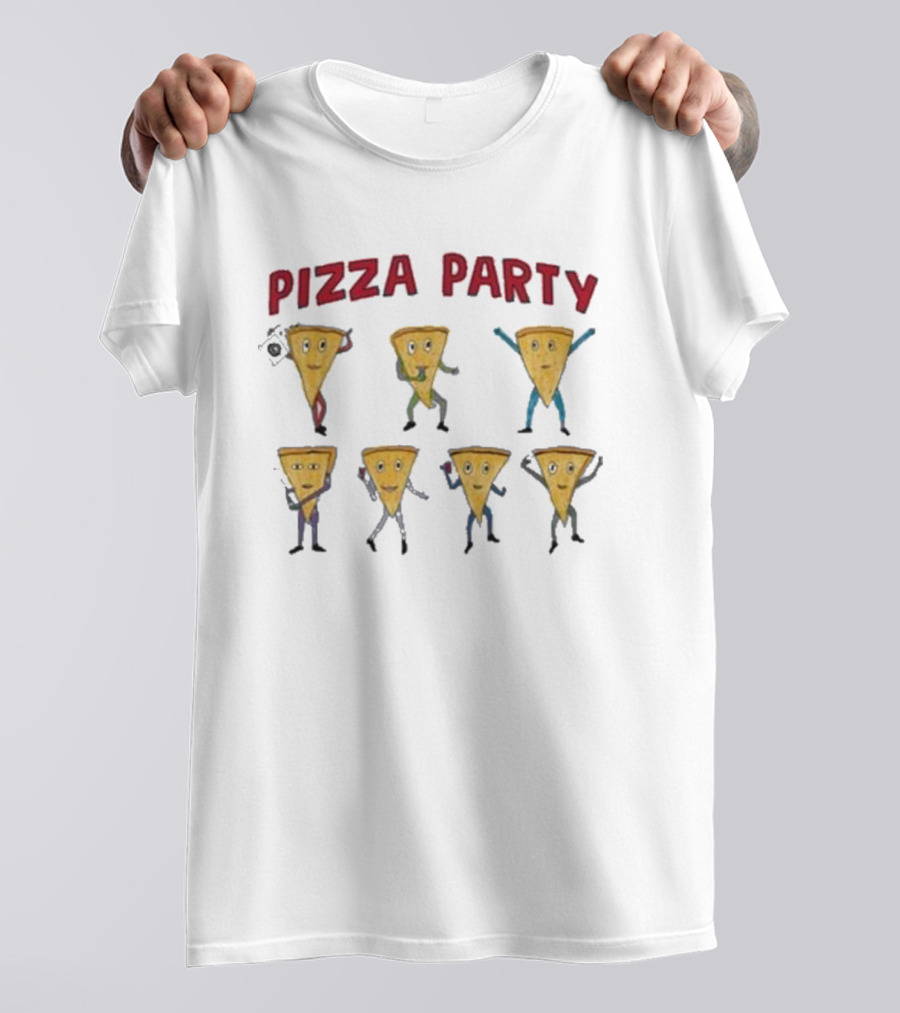 Dave Portnoy Pizza Party Dancing Slice Characters T-Shirt