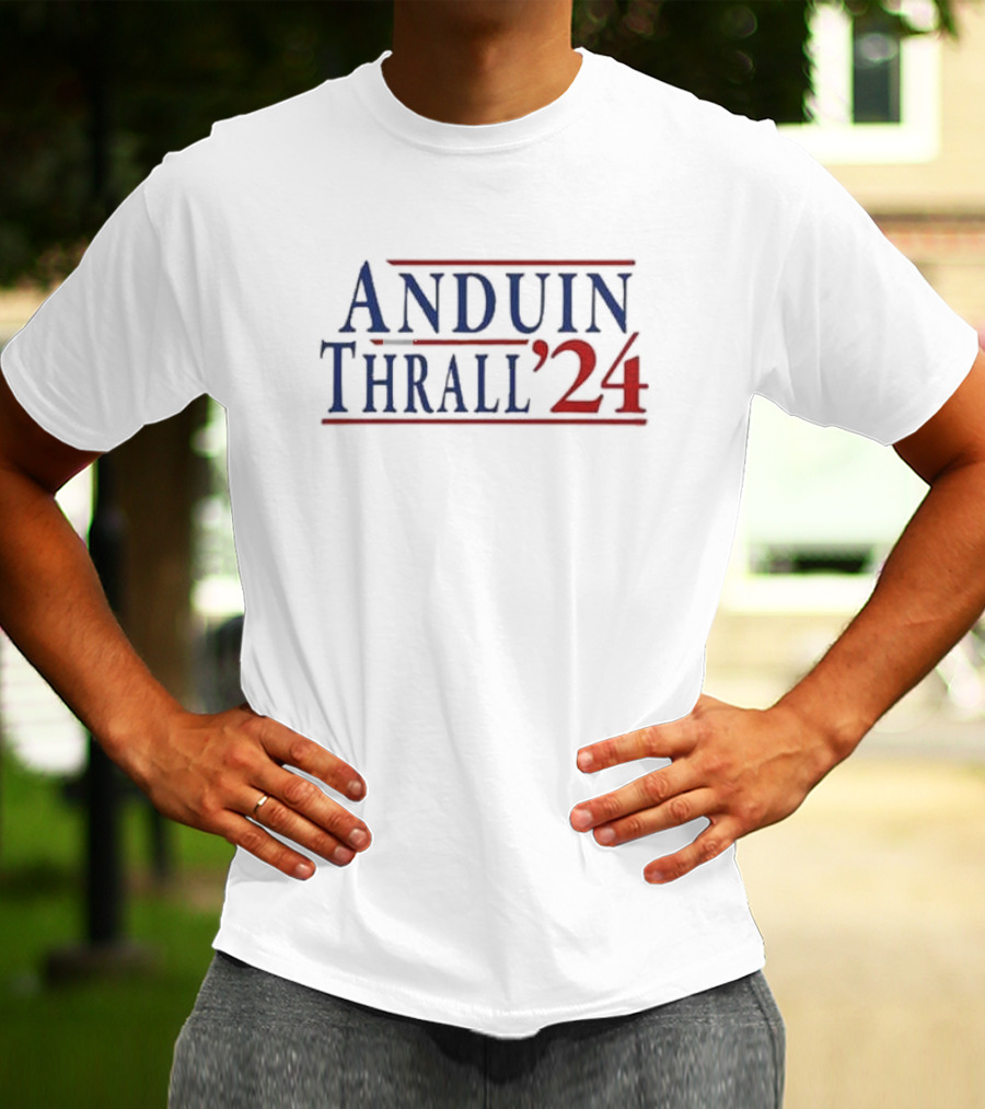 Josh Keaton Wearing Anduin Thrall ’24 Campaign T-Shirt