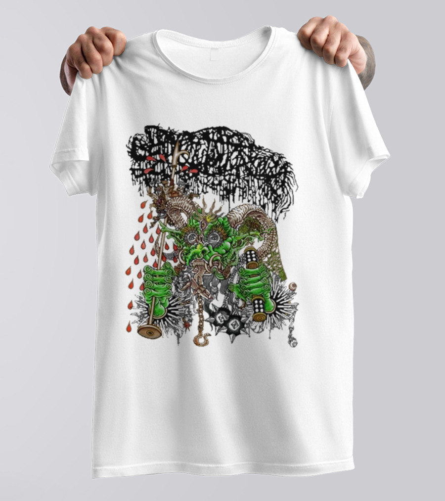 Sanguisugabogg Medievil Monster With Blood And Chains Elements T-Shirt
