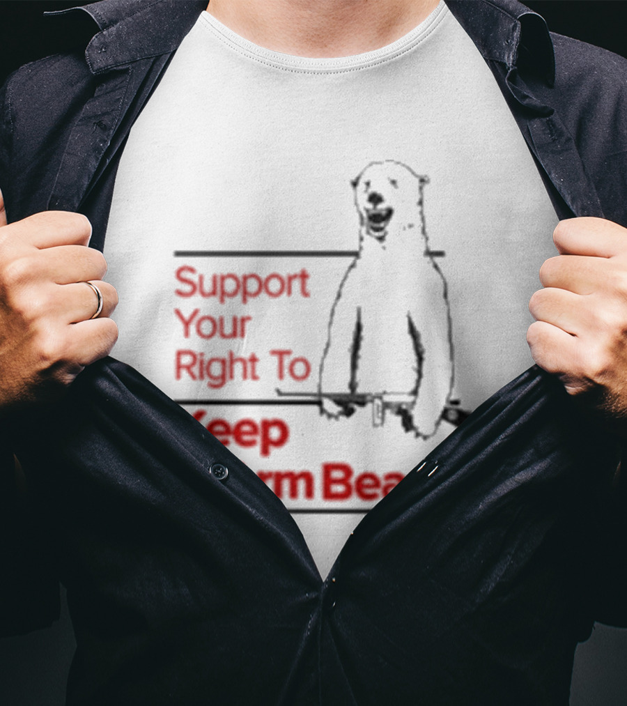 Support Your Right To Keep And Arm Bears Polar Bear Holding Rifle T-Shirt