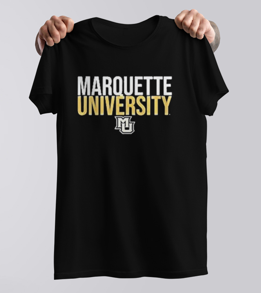 Marquette University Distressed Collegiate Stacked MU T-Shirt