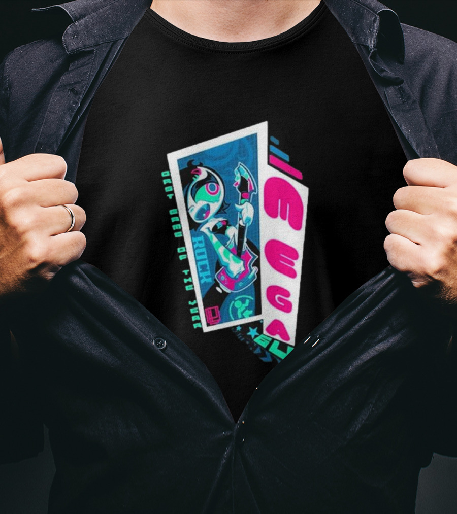 Mega64 Shred Neon Rocker Guitar Stars T-Shirt