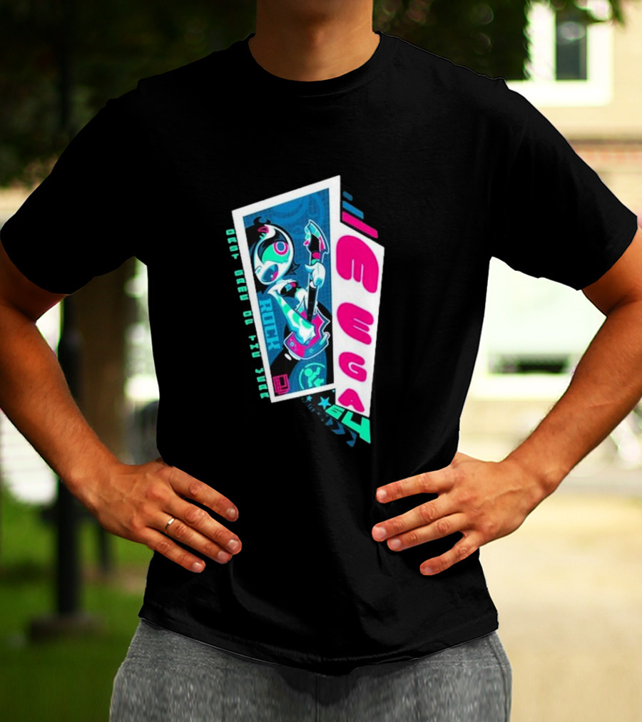 Mega64 Shred Neon Rocker Guitar Stars T-Shirt