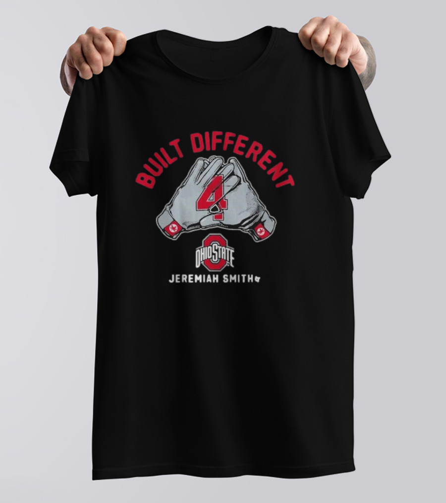 Ohio State Football Jeremiah Smith Built Different 4 Gloves T-Shirt