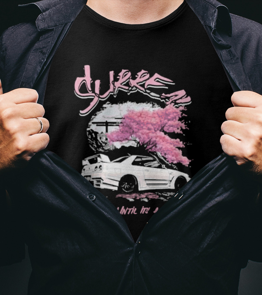 Surren Dream Until It’s A Reality Pink Cherry Blossom Car Scene T-Shirt