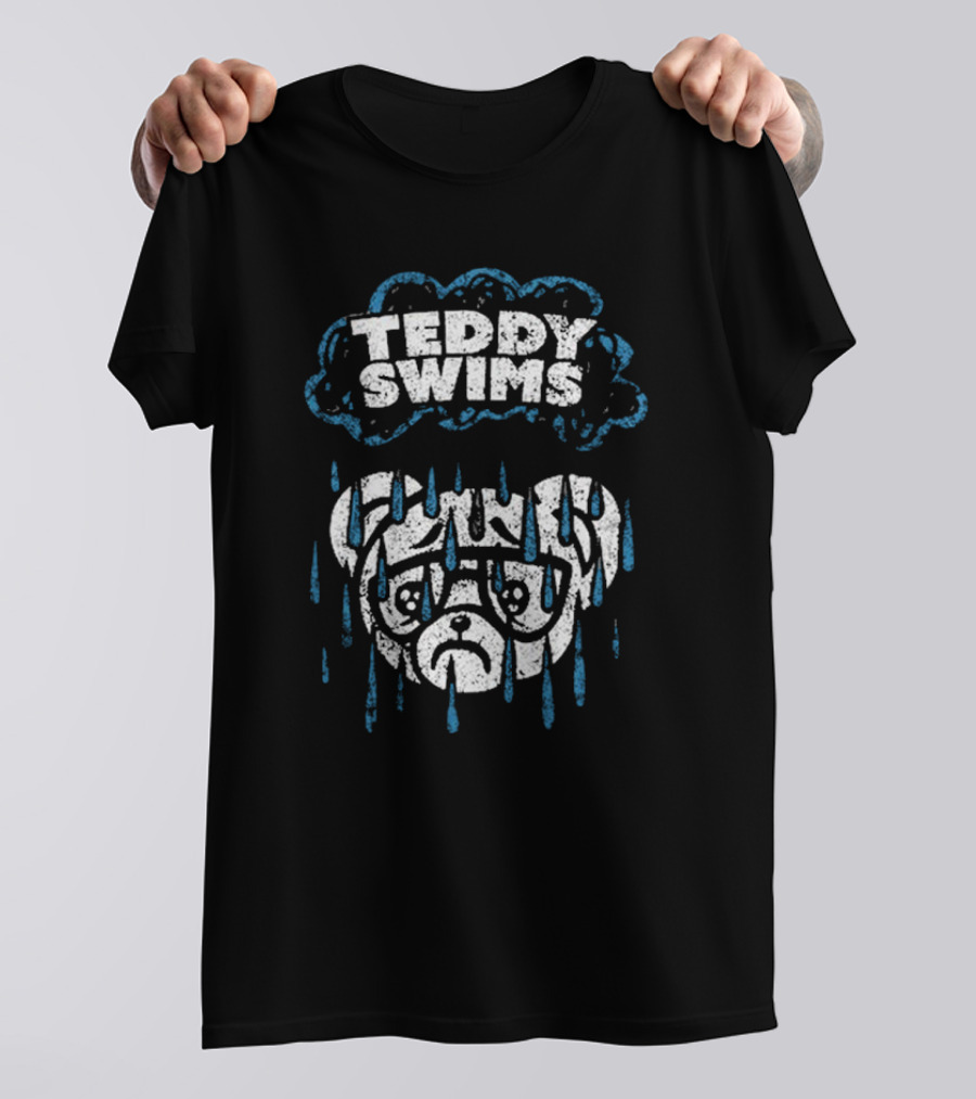 Teddy Swims Sad Bulldog Rainy Day Cloud T-Shirt