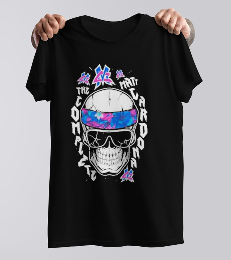 Matt Cardona The Complete Hawaii Skull And Sunglasses Floral Headband T-Shirt