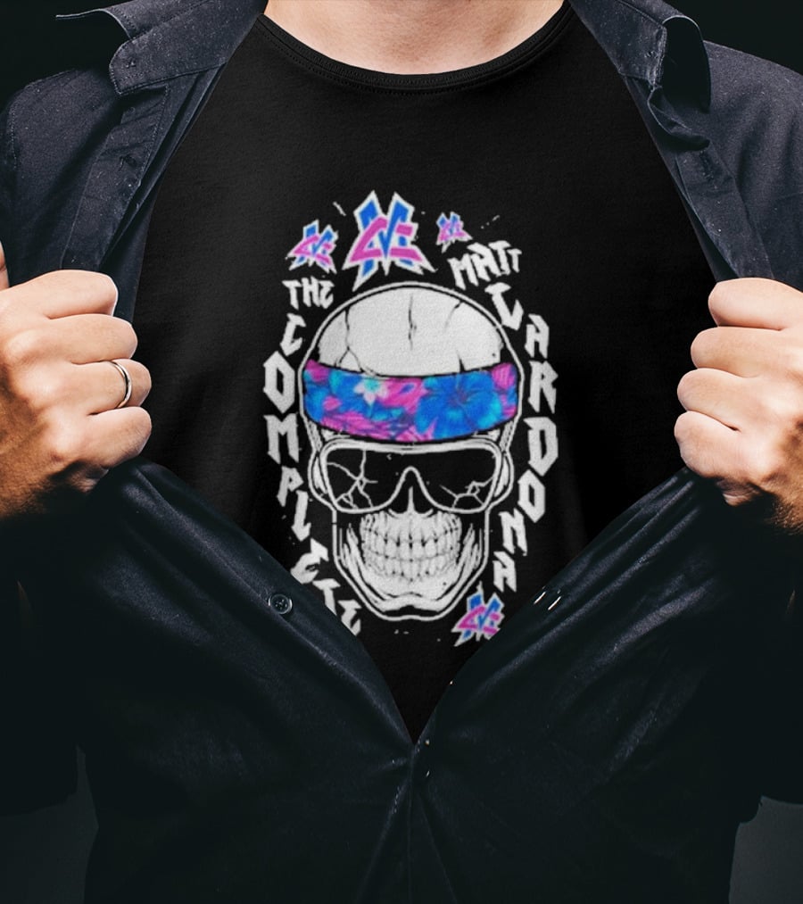 Matt Cardona The Complete Hawaii Skull And Sunglasses Floral Headband T-Shirt