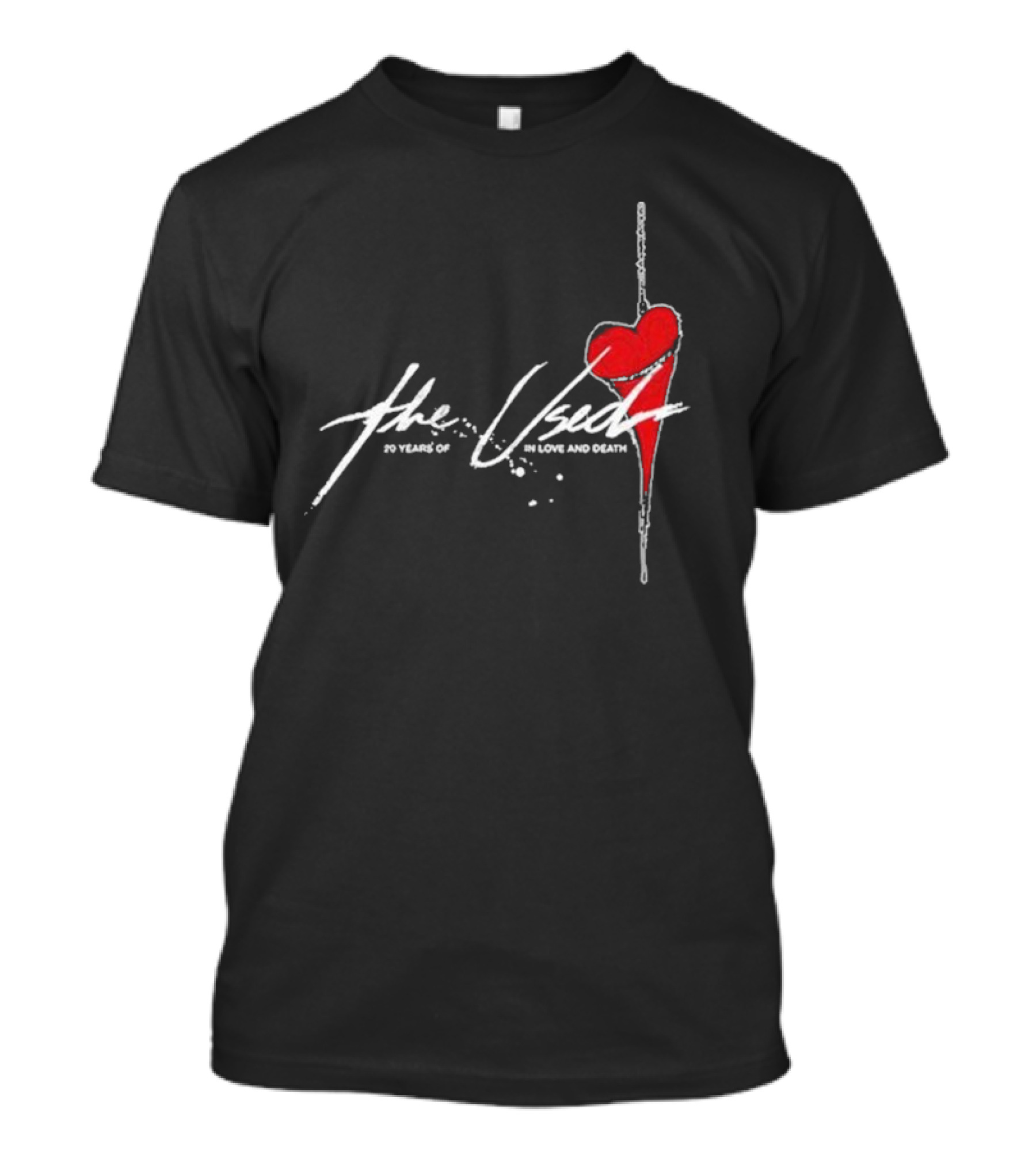 The Used 20 Years Of In Love And Death Red Heart Vintage T-Shirt
