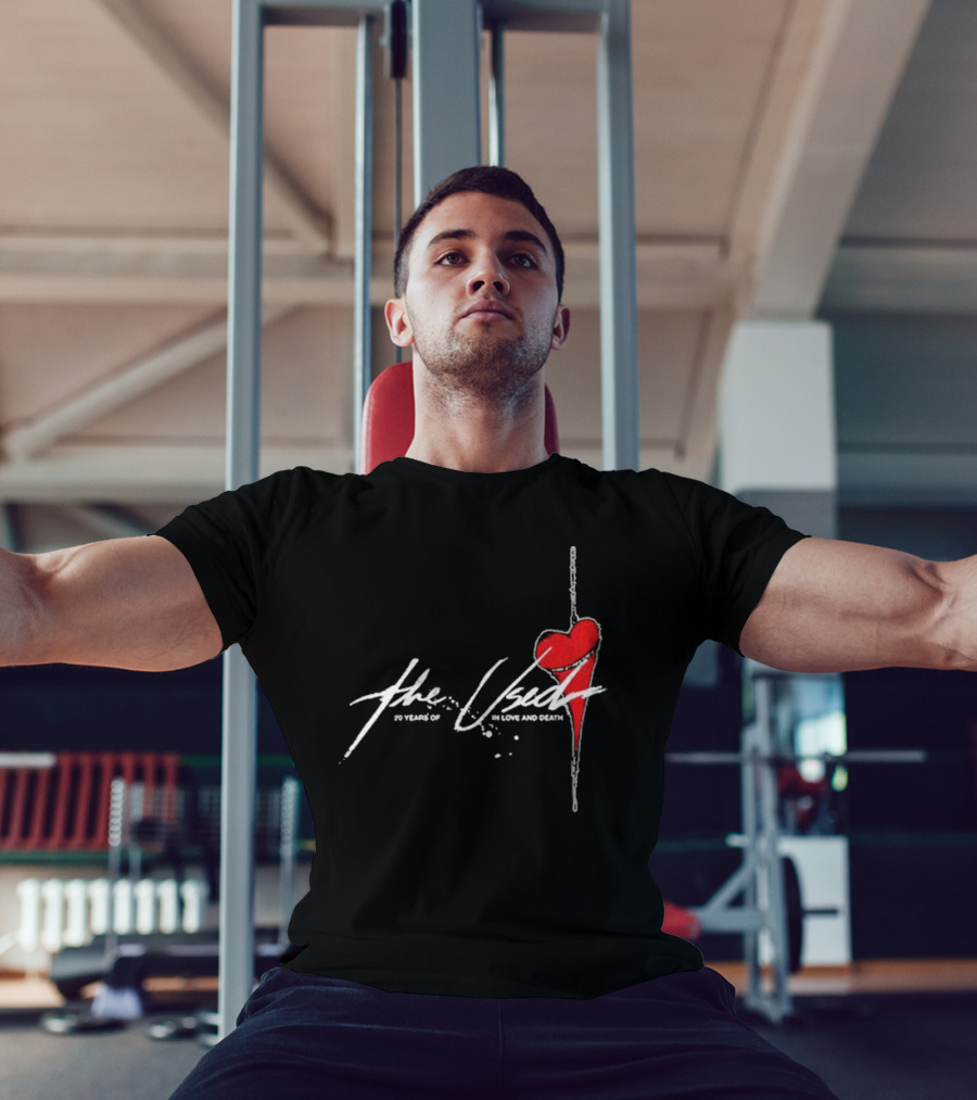 The Used 20 Years Of In Love And Death Red Heart Vintage T-Shirt