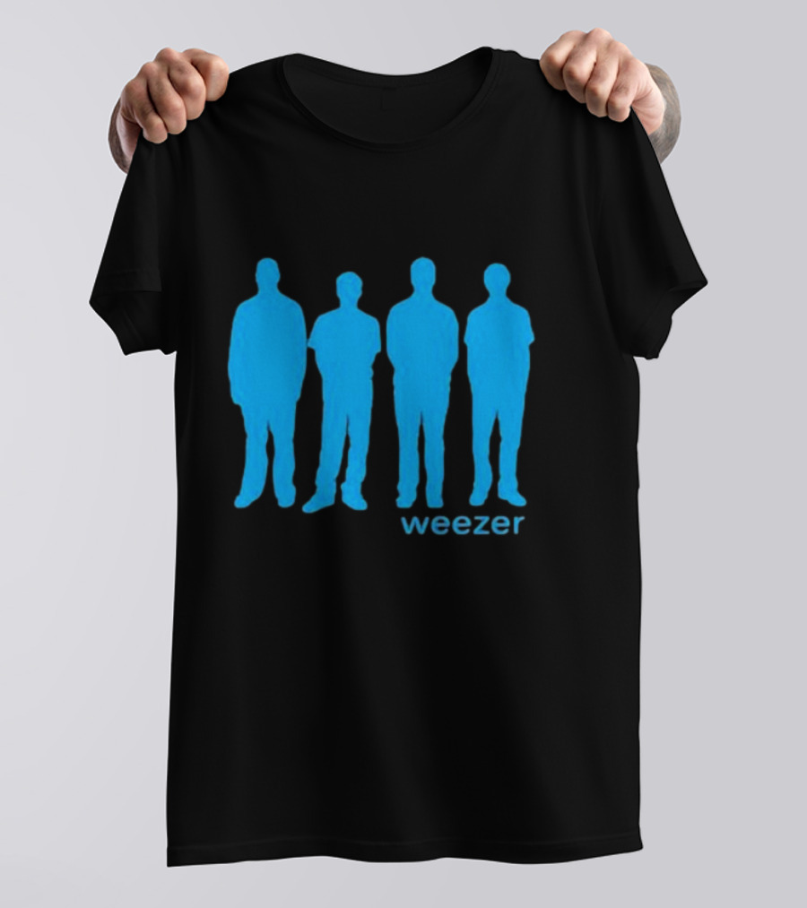 Weezer Blue Album Cover Silhouette Band Members T-Shirt