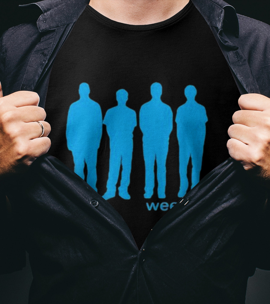 Weezer Blue Album Cover Silhouette Band Members T-Shirt