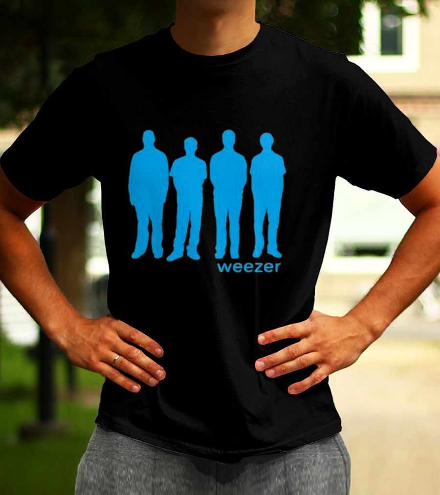 Weezer Blue Album Cover Silhouette Band Members T-Shirt