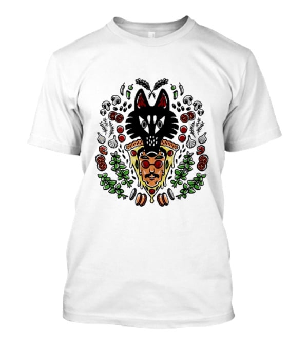 John Green Wolf Pizza Slice With Herbs And Toppings T-Shirt