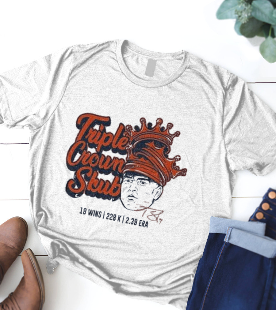Tarik Skubal Triple Crown 18 Wins 228K 2.39 ERA Detroit Tigers T-Shirt
