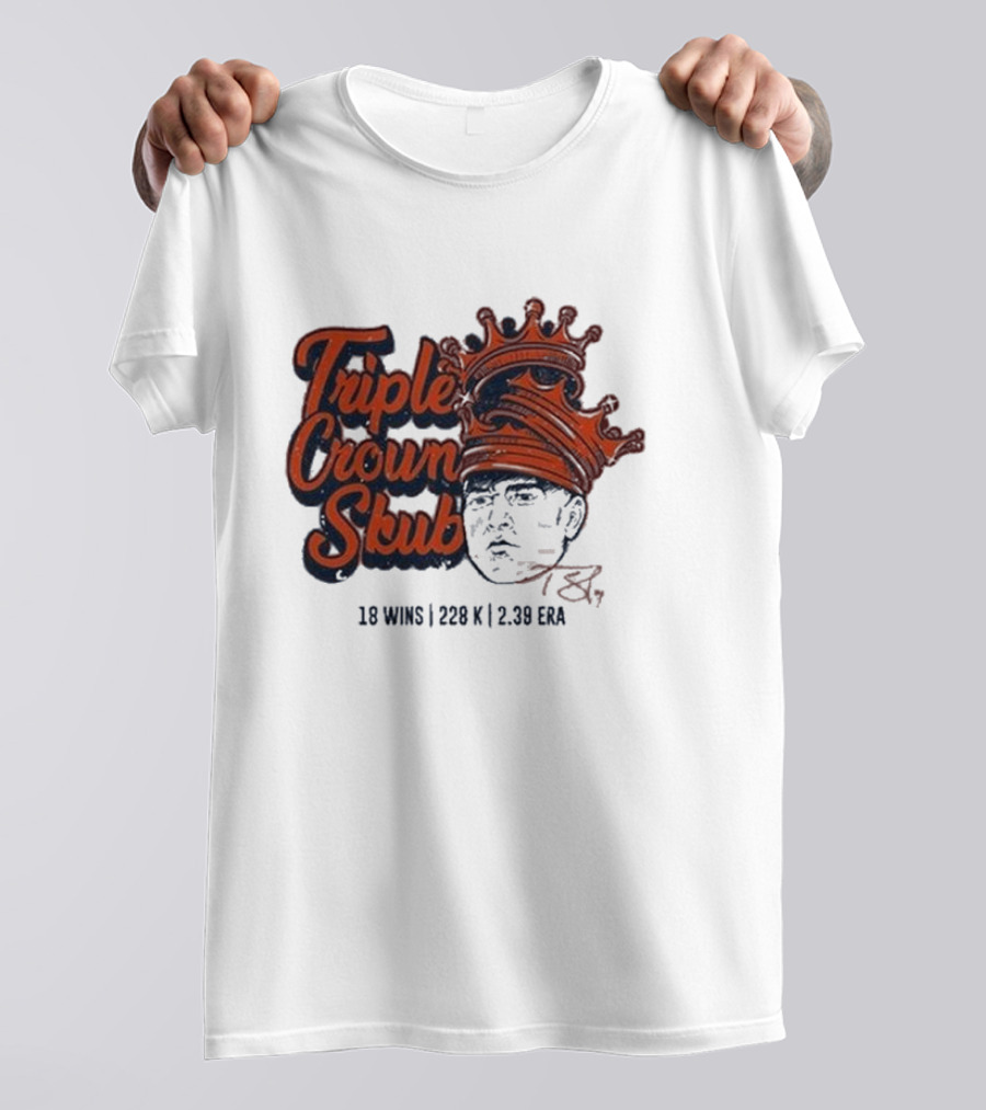 Tarik Skubal Triple Crown 18 Wins 228K 2.39 ERA Detroit Tigers T-Shirt