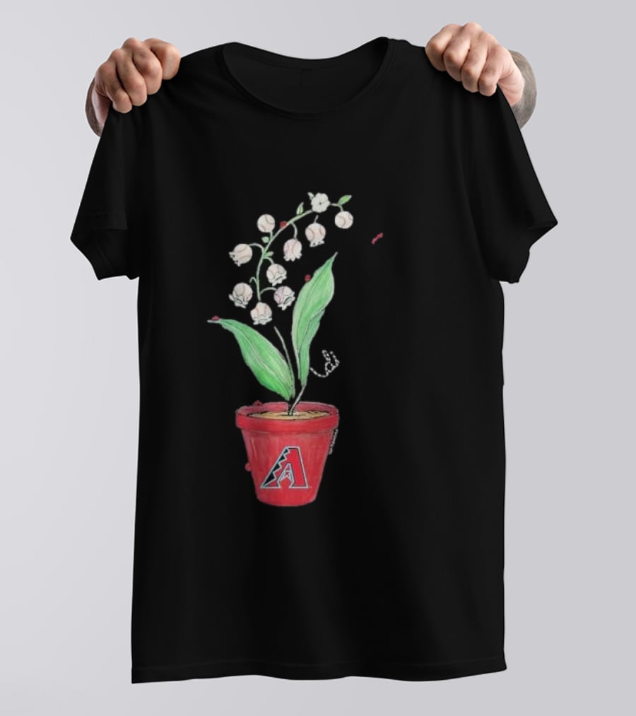 Arizona Diamondbacks Lilies And Ladybugs Tiny Turnip Toddler Planter T-Shirt