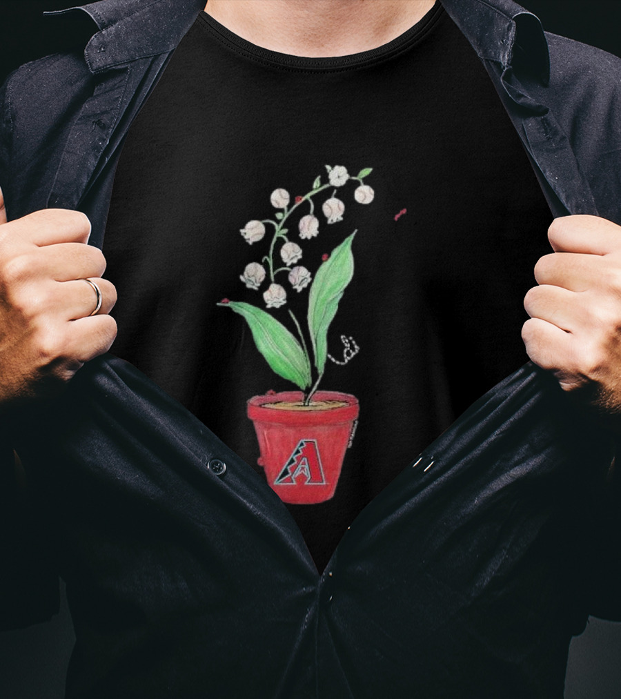 Arizona Diamondbacks Lilies And Ladybugs Tiny Turnip Toddler Planter T-Shirt