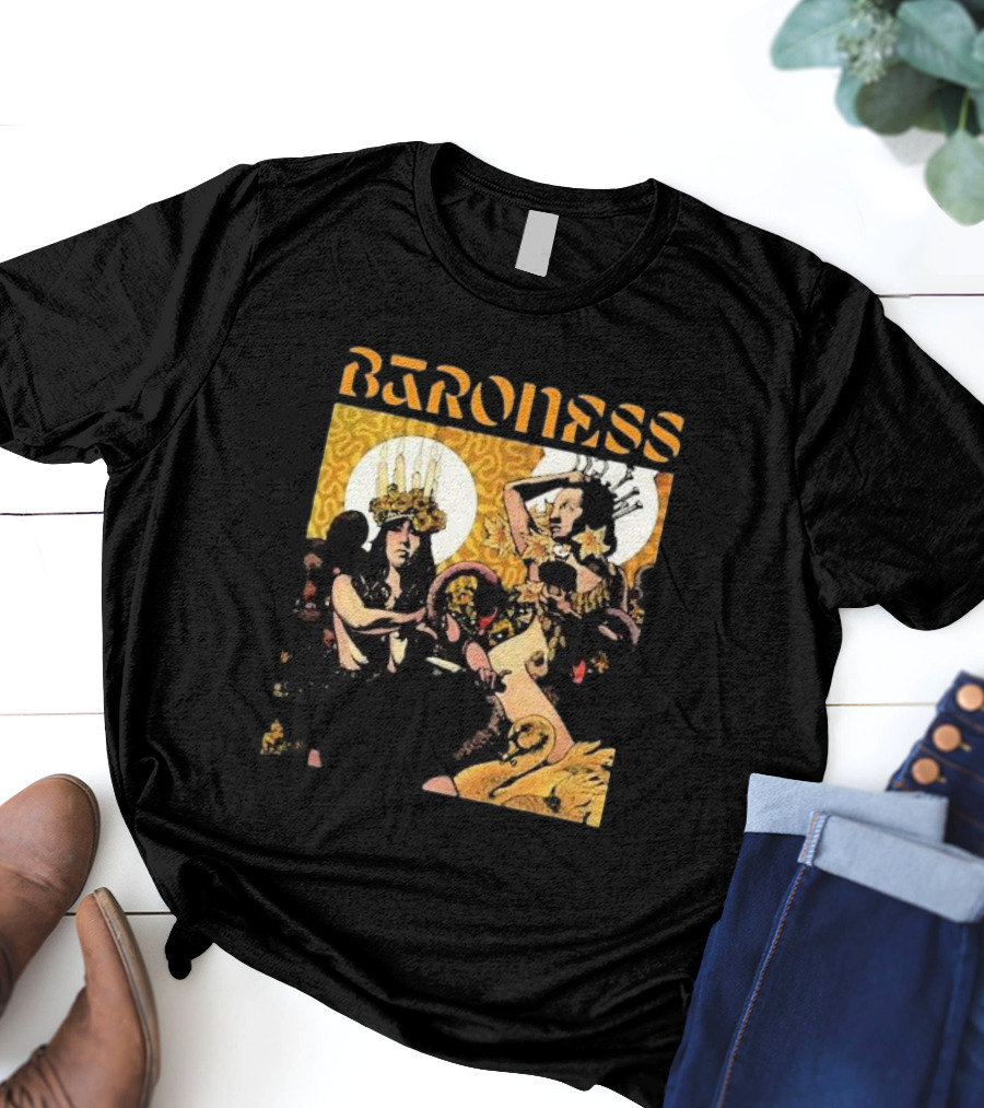 Baroness Yellow Psychedelic Art Ensemble T-Shirt