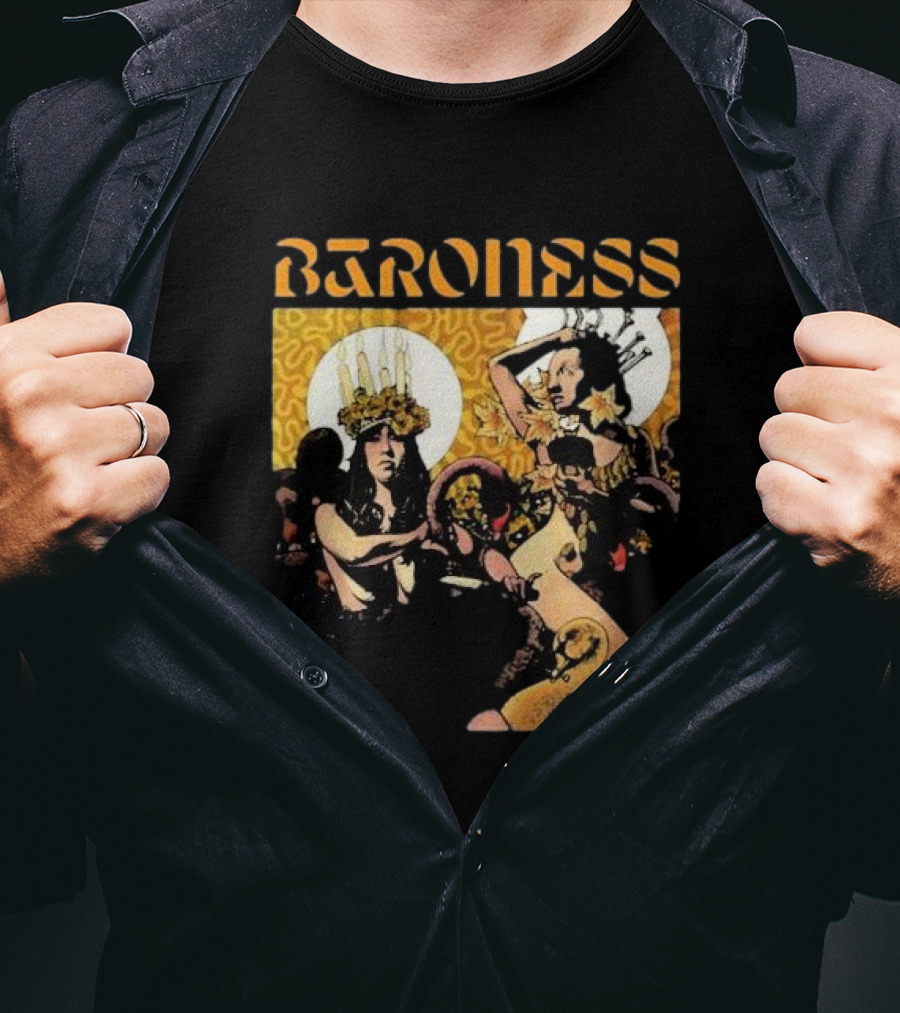 Baroness Yellow Psychedelic Art Ensemble T-Shirt