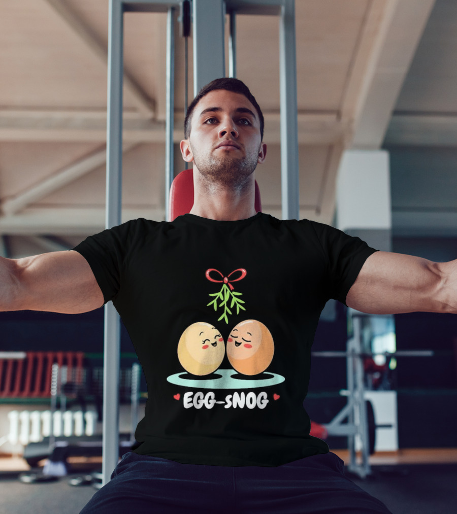 Egg Snog Mistletoe With Small Hearts T-Shirt