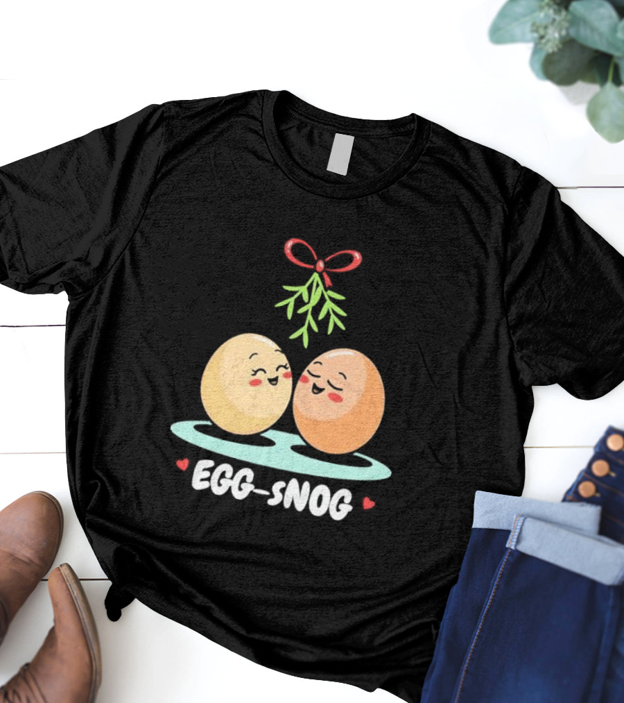 Egg Snog Mistletoe With Small Hearts T-Shirt