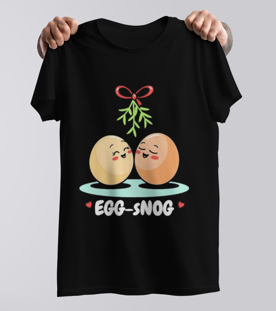 Egg Snog Mistletoe With Small Hearts T-Shirt