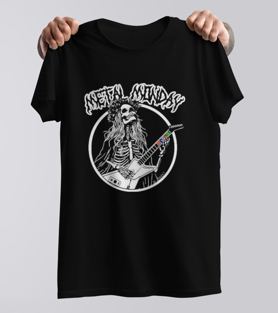 Foxiekt Metal Monday Skeleton Guitarist T-Shirt