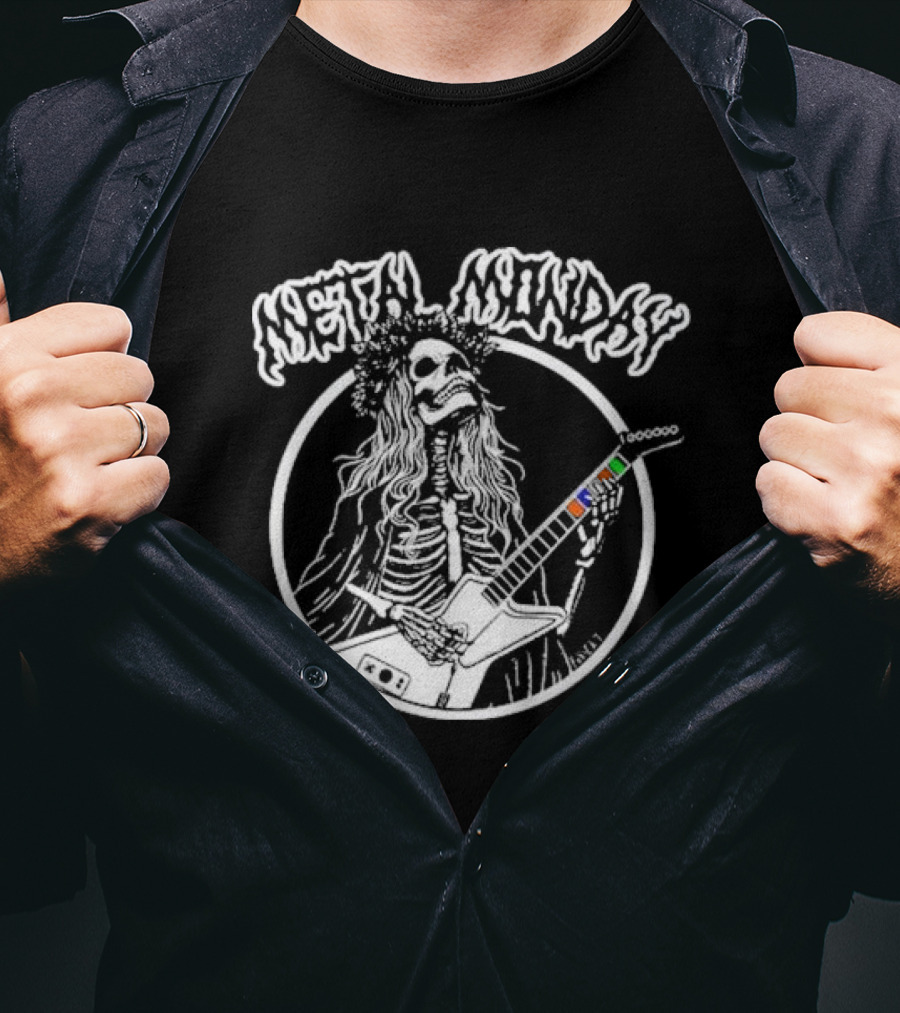 Foxiekt Metal Monday Skeleton Guitarist T-Shirt