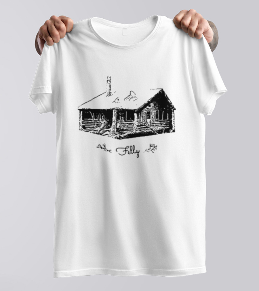 Felly Rustic Cabin Sketch T-Shirt