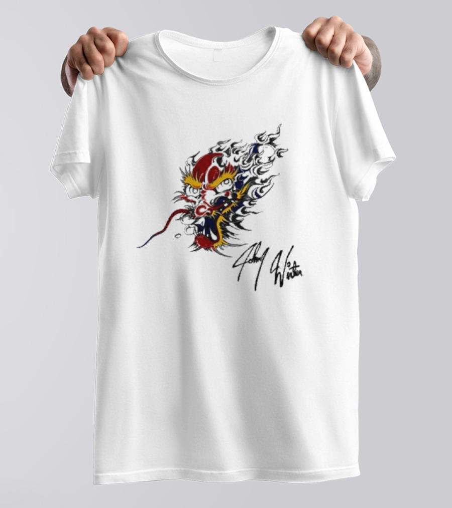 Johnny Winter Superb Fiery Dragon T-Shirt