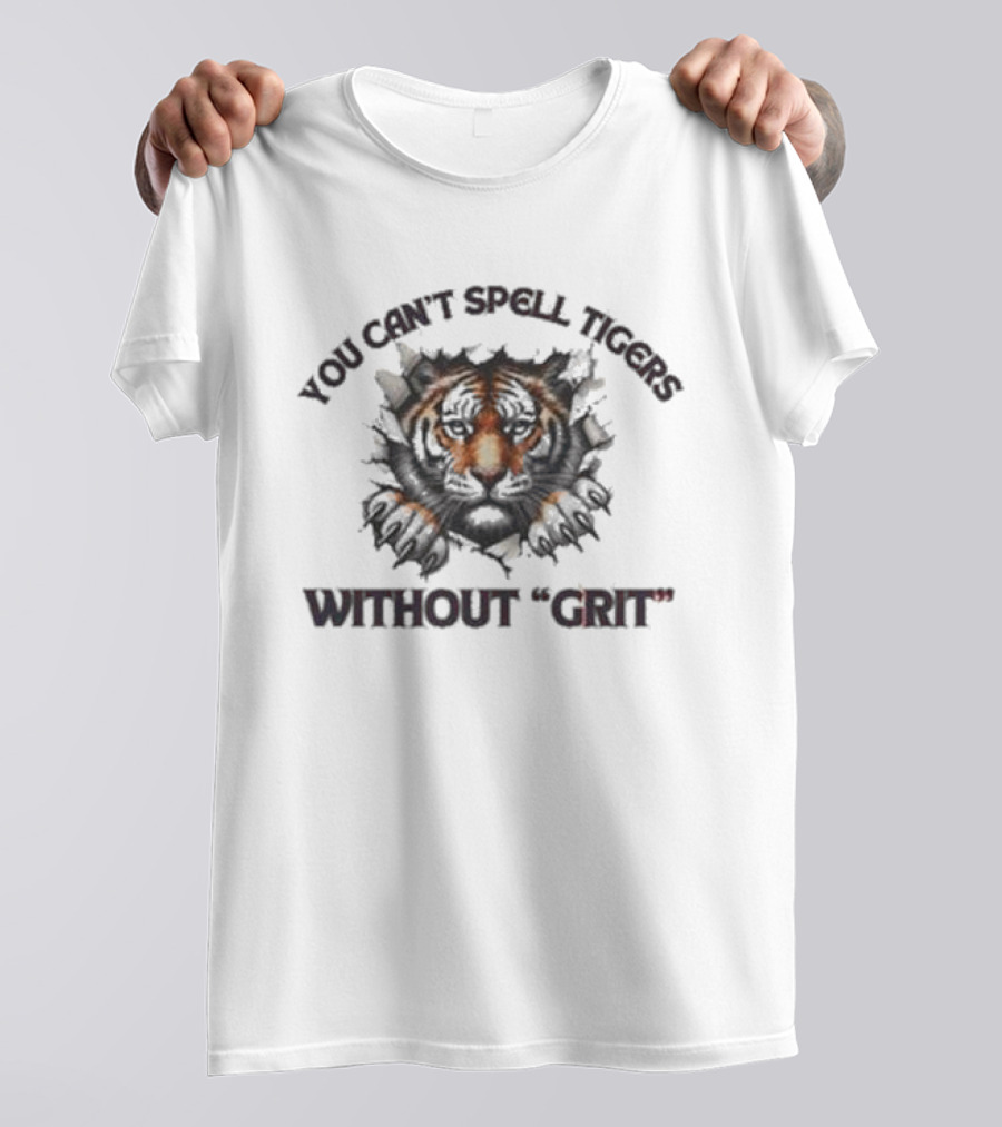 You Can't Spell Tigers Without Grit October Ready Detroit Tiger Fierce Spirit T-Shirt