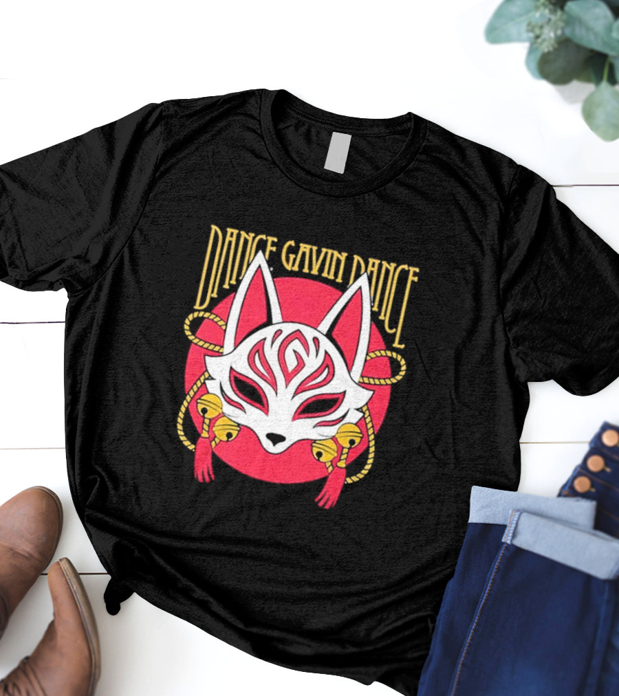 Dance Gavin Dance Kitsune Fox Mask With Bells T-Shirt