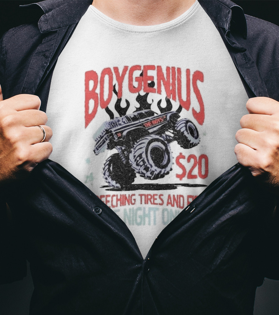 Boygenius $20 The Boys Screeching Tires And Fire One Night Only T-Shirt