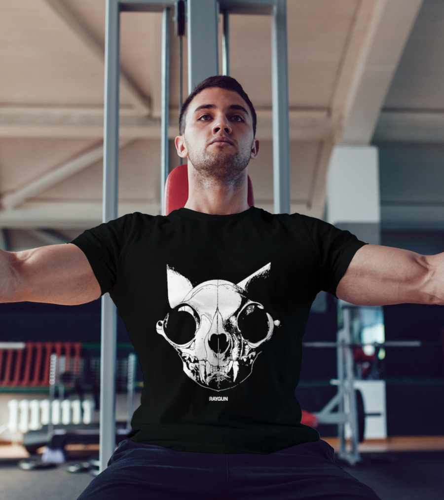 Cat Skull Raygun Heavyweight T-Shirt